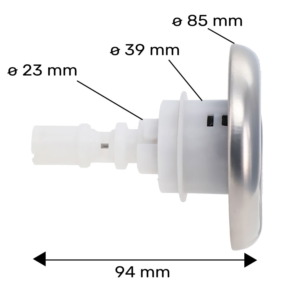 dimensions jet 3 pouces inox pulsator twin roto à clipser