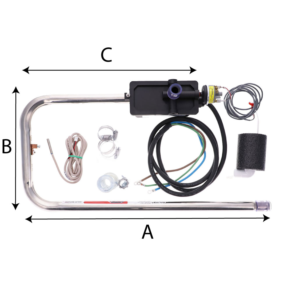 dimensions rechauffeur 26-3478-1A-BT-P