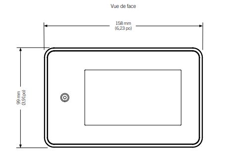 dimensions de face du in.k1001 gecko